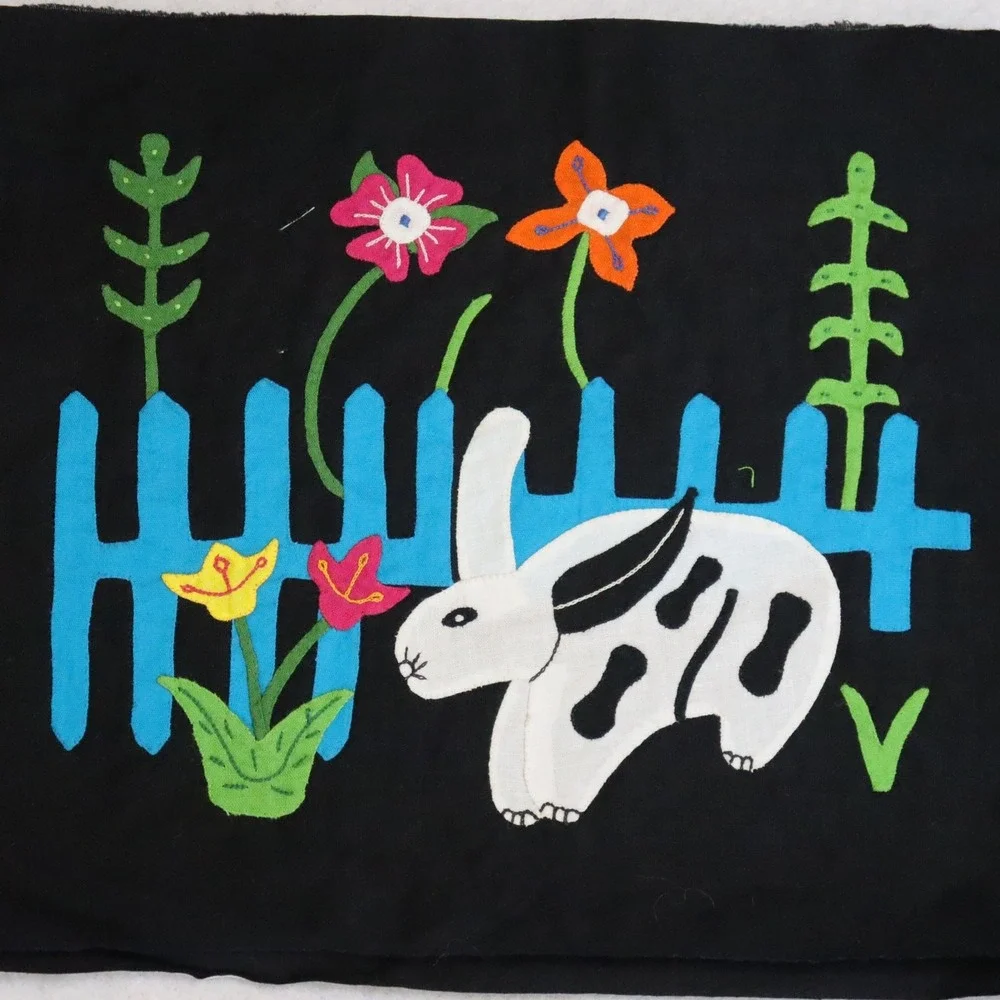 Kuna Mola Textile Panels Pair OS Multi Unisex Folk Art Embroidery